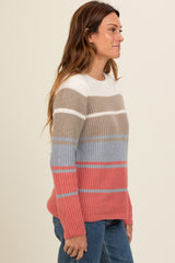 Mocha Mixed Stripe Sweater