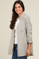 Light Grey Button Down Top