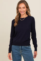 Navy Basic Soft Knit Maternity Sweater