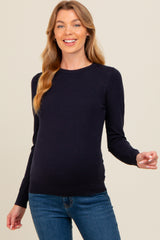 Navy Basic Soft Knit Maternity Sweater