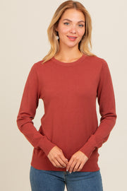 Rust Basic Soft Knit Sweater