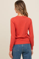 Dark Rust Basic Soft Knit Sweater