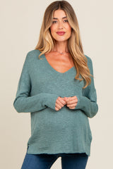 Jade V-Neck Basic Maternity Sweater