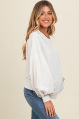 Ivory Oversized Balloon Sleeve Maternity Sweatshirt