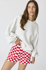 Ivory Oversized Balloon Sleeve Sweatshirt