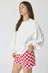 Ivory Oversized Balloon Sleeve Sweatshirt