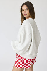 Ivory Oversized Balloon Sleeve Sweatshirt