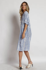 Chambray Tie Dye Print Dress