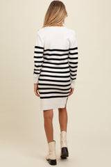 Ivory Striped Basic Maternity Sweater Dress