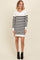 Ivory Striped Basic Sweater Dress