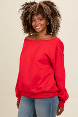 Red One Shoulder Sweatshirt