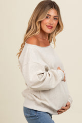 Heather Grey One Shoulder Maternity Sweatshirt