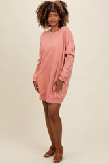 Salmon Mineral Wash Sweatshirt Dress