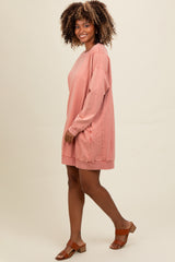 Salmon Mineral Wash Sweatshirt Dress