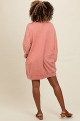 Salmon Mineral Wash Sweatshirt Dress