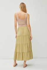 Moss Tiered Maxi Skirt