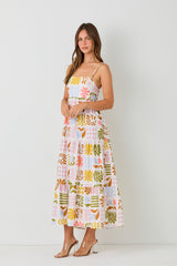 Multi Woven Linen Maxi Dress