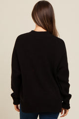 Black Mock Neck Basic Maternity Sweater