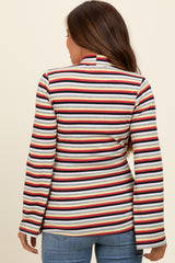 Navy Striped Knit Bell Sleeve Maternity Top