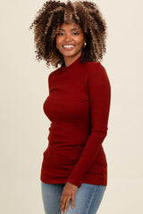 Rust Basic Long Sleeve Maternity Top