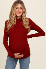 Rust Basic Long Sleeve Maternity Top