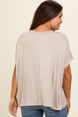 Grey Flutter Sleeve Maternity Top