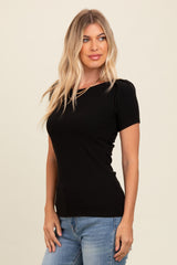 Black Puff Sleeve Top
