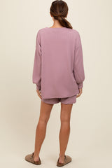 Mauve Long Sleeve Short Set