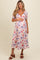 Ivory Floral V-Neck Maternity Midi Dress