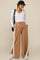 Camel Contrast Stripe Side Slit Maternity Pants