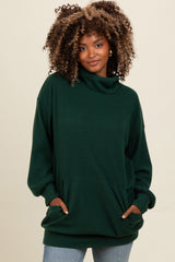 Forest Green Brushed Knit Cowl Neck Maternity Pullover