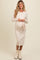 Cream Ribbed Sash Tie Maternity Midi Sweater Dress