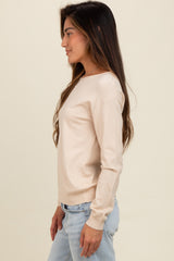 Cream Basic Boatneck Sweater