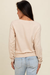 Cream Basic Boatneck Sweater