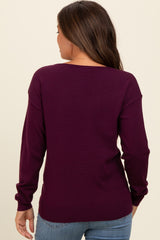 Plum Basic Boatneck Maternity Sweater