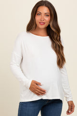 Ivory Drop Shoulder Maternity Long Sleeve Top