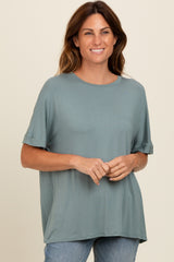 Light Olive Relaxed Fit Maternity T-Shirt