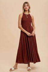 Mocha Smocked Maxi Dress