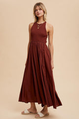 Mocha Smocked Maxi Dress