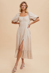 Linen Fit And Flare Dress