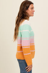 Mint Green Mixed Stripe Sweater