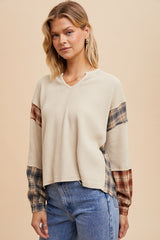 Oatmeal Multi Spliced Thermal Top