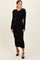 Black Ribbed Knit Fitted Midi Sweater Dress