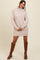 Beige Turtle Neck Mini Sweater Dress