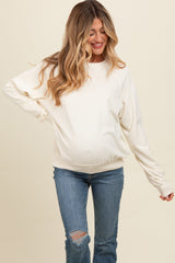 Cream Vintage Wash Relaxed Fit Maternity Sweatshirt