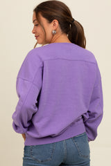 Lavender Heather Crewneck Maternity Sweatshirt