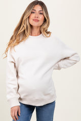 Ivory Pullover Maternity Terry Crewneck