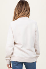 Ivory Pullover Maternity Terry Crewneck