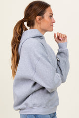 Heather Grey Fleece Oversized Pullover Hoodie