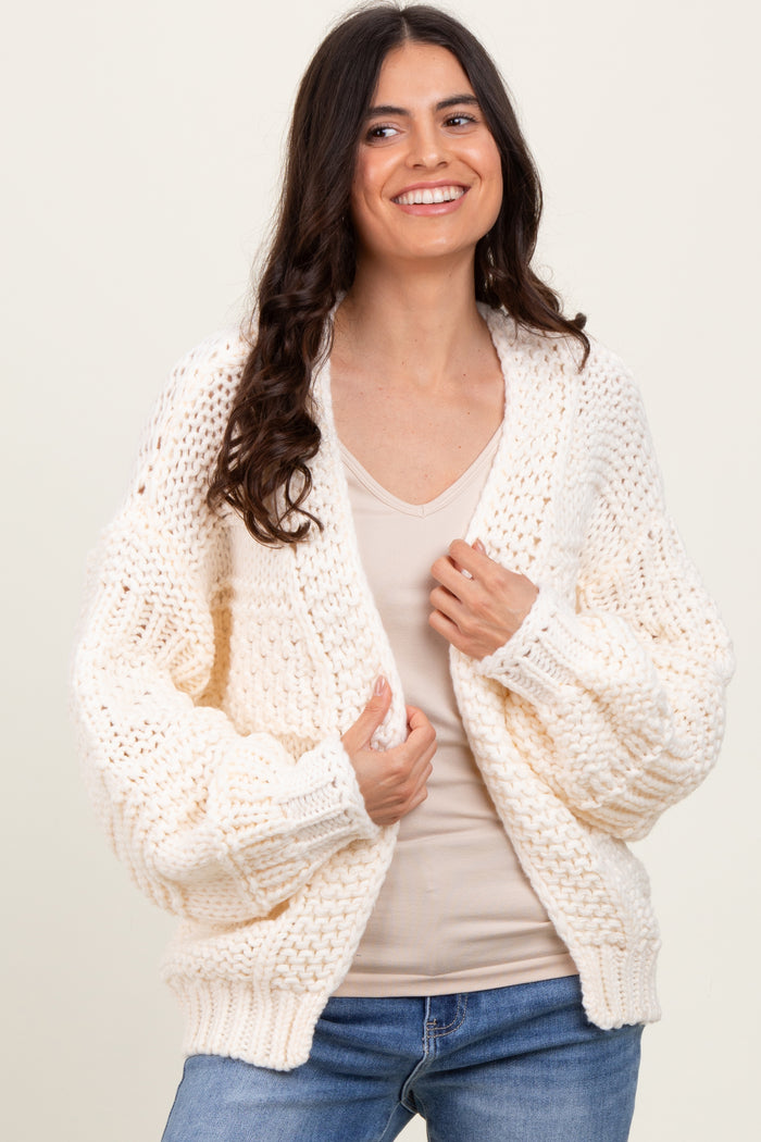 Cream Oversized Chunky Knit Cardigan